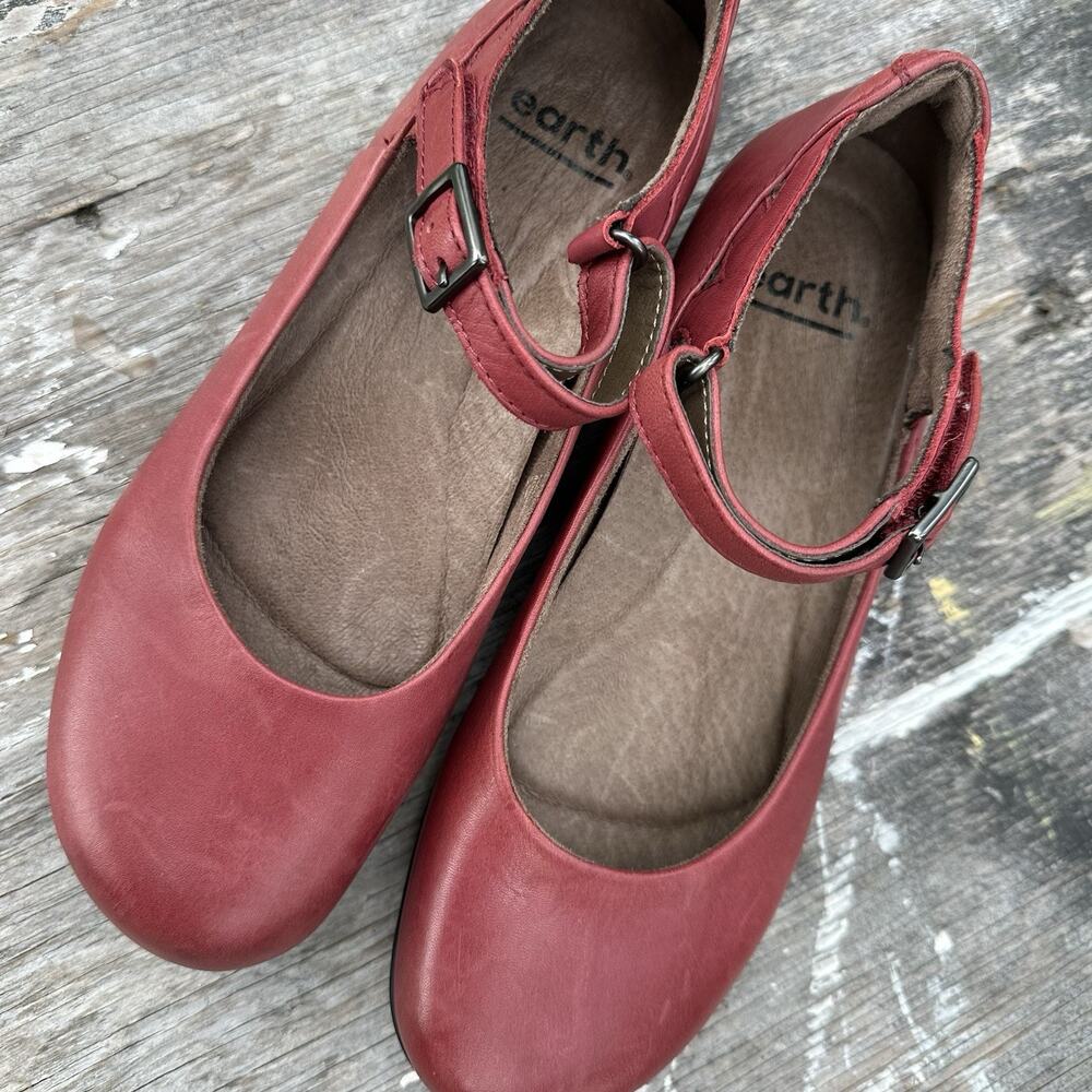 Earth Womens Shoes Dark Red 600 Et Tose 6.5 M Soft Leather Strap 975 - Picture 4 of 11